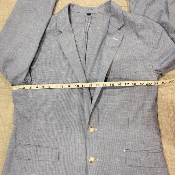 J Crew Thompson, Slim Fit, Summer Weight Blazer, White and Navy - Picture 4 of 10